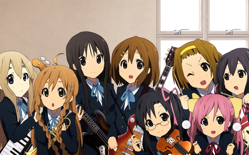 akiyama mio, nakano azusa, hirasawa yui, tainaka ritsu, kotobuki tsumugi, and 3 more (k-on! and 1 more)