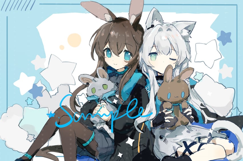 amiya and rosmontis (arknights) drawn by yin_zhi_duo_he_shui