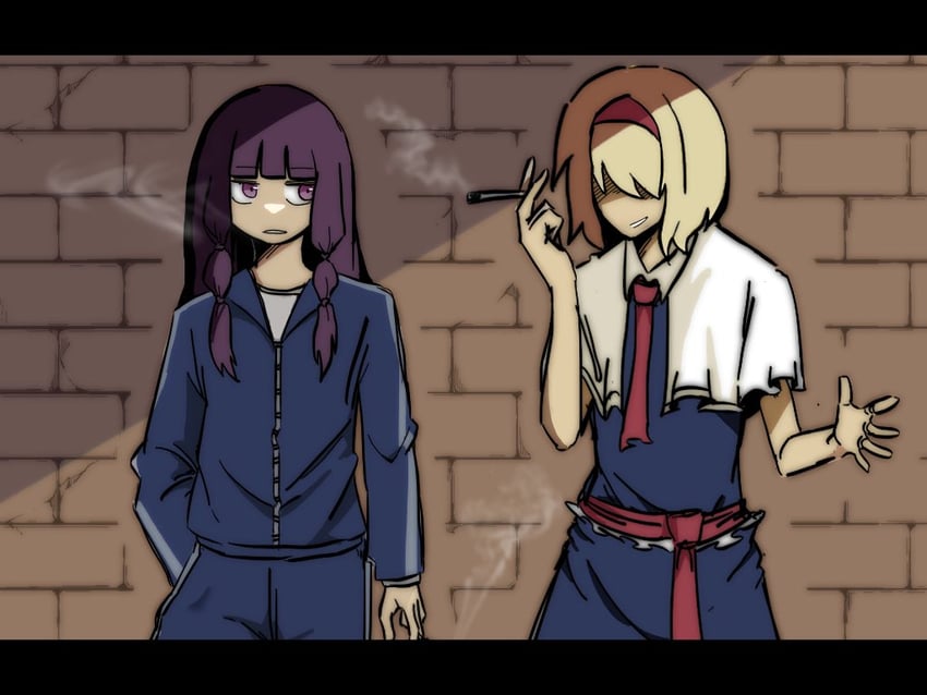 alice margatroid, patchouli knowledge, taisa, and jigen (touhou and 1 more) drawn by namaniku_senpai