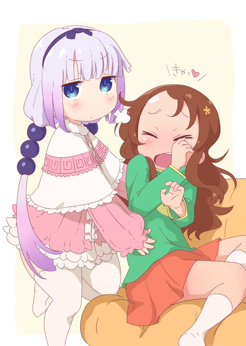 kanna kamui and saikawa riko (kobayashi-san chi no maidragon) drawn by tabayan_jigokuhen