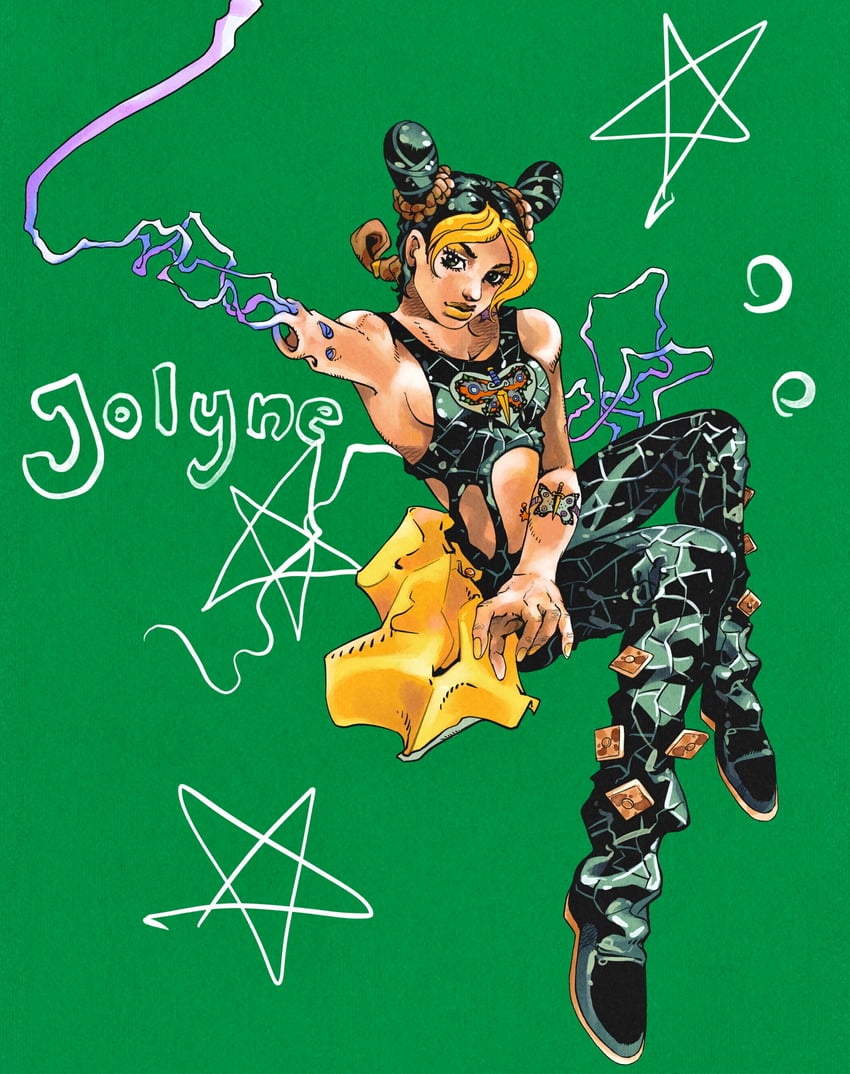 kujo jolyne (jojo no kimyou na bouken and 1 more) drawn by ark_nemesis