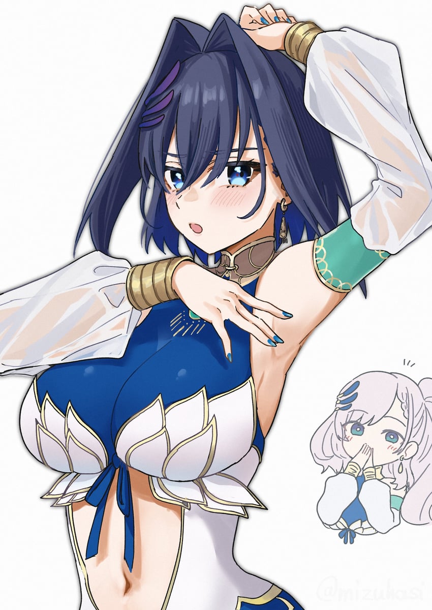 ouro kronii and pavolia reine (hololive and 2 more) drawn by mizuhasi