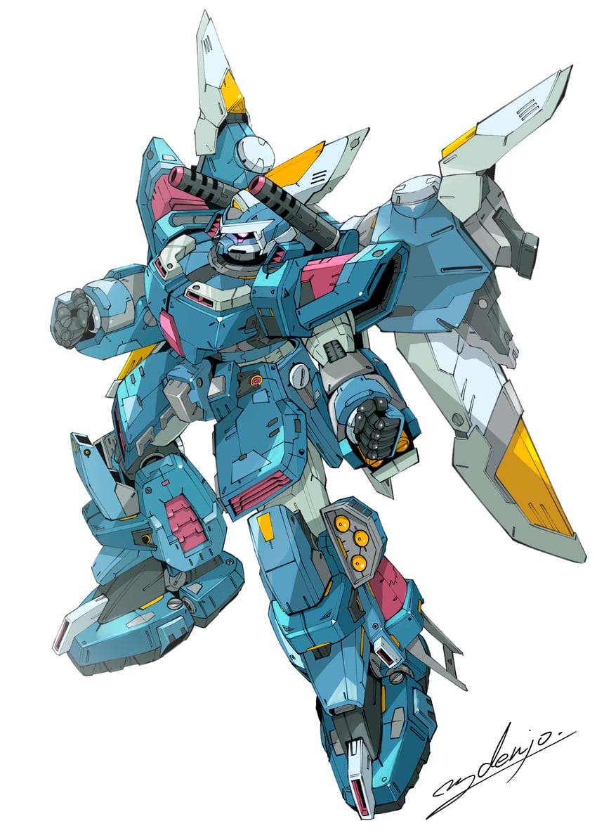 ginn and ginn assault (gundam and 3 more) drawn by denjyou23