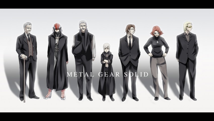 raiden, old snake, sunny emmerich, meryl silverburgh, hal emmerich, and 2 more (metal gear and 3 more) drawn by ikuyoan
