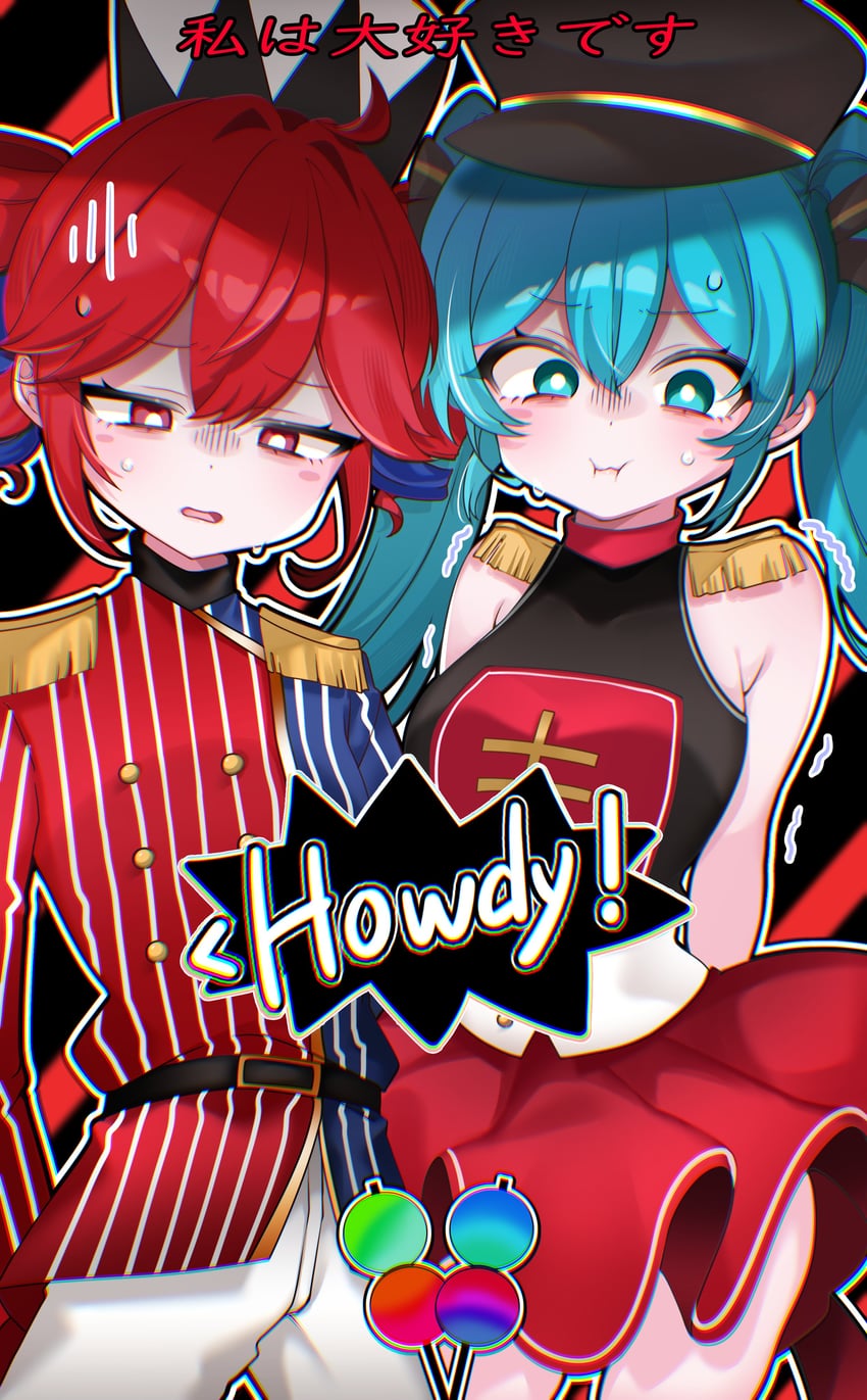 hatsune miku and kasane teto (vocaloid and 2 more) drawn by nora_n_k22