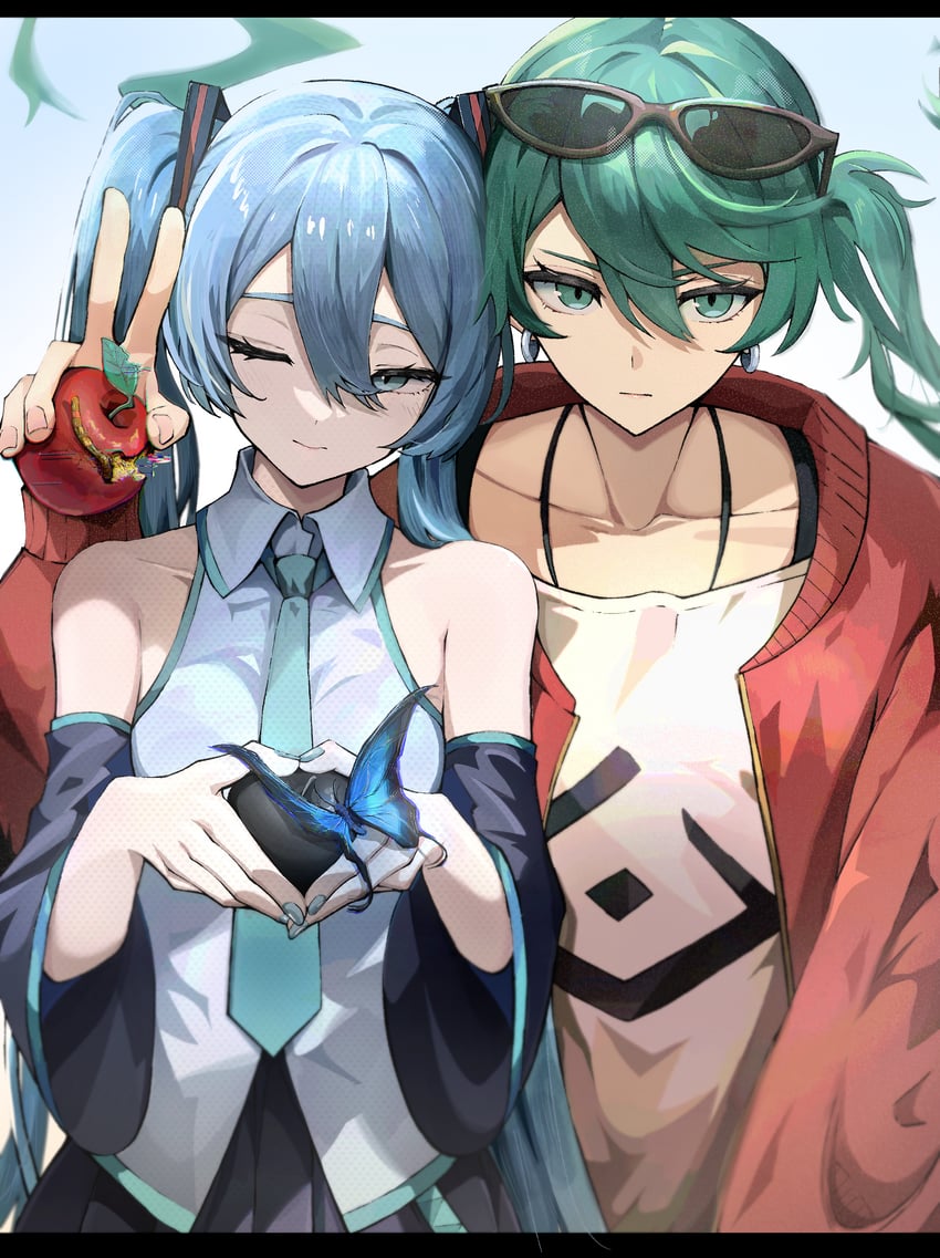 hatsune miku (vocaloid and 1 more) drawn by takayou