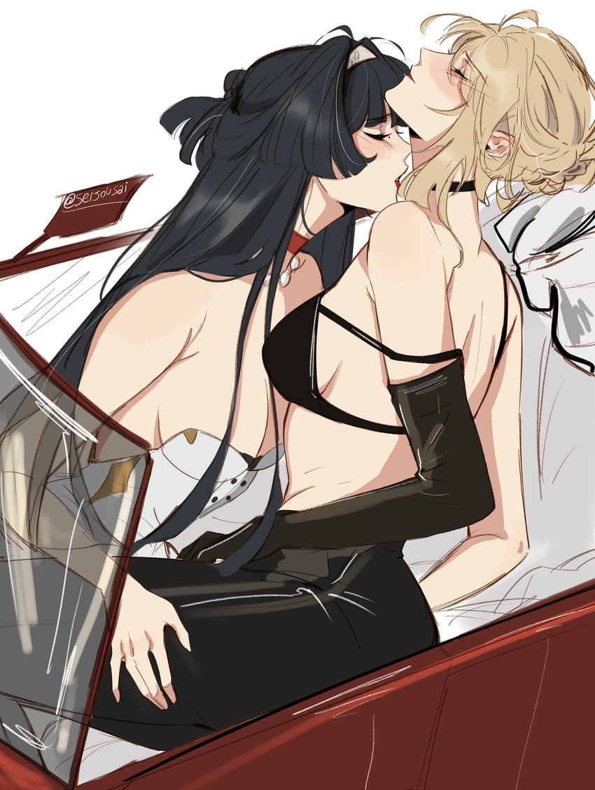 evelyn chevalier and astra yao (zenless zone zero) drawn by seijousai