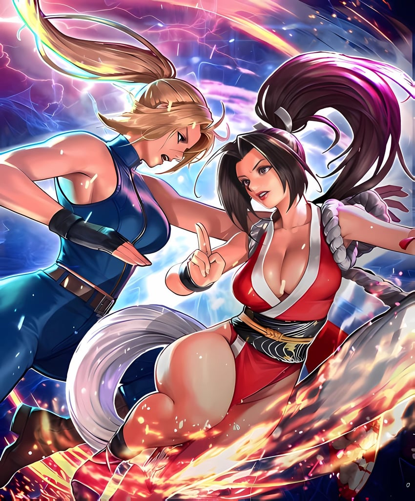 shiranui mai and sarah bryant (the king of fighters and 3 more)