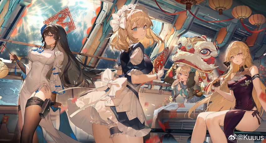 type 95, g36, ots-14, groza, vepley, and 2 more (girls' frontline and 1 more) drawn by kuuus