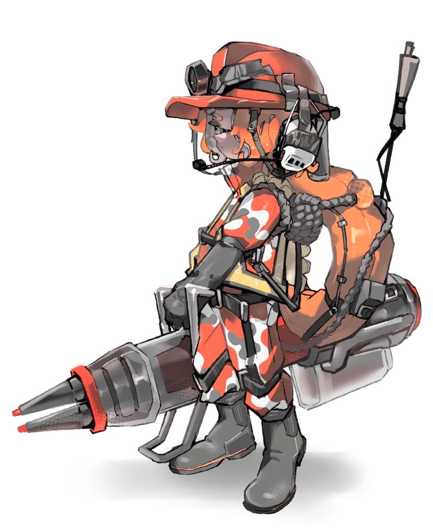 inkling player character (splatoon and 1 more) drawn by oooohyo