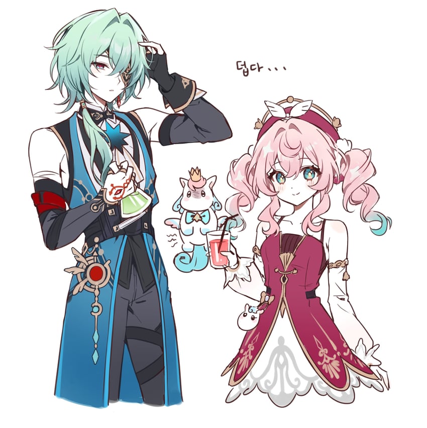 anaxa, hyacine, and little ica (honkai and 1 more) drawn by kheng_(k_heng1223)