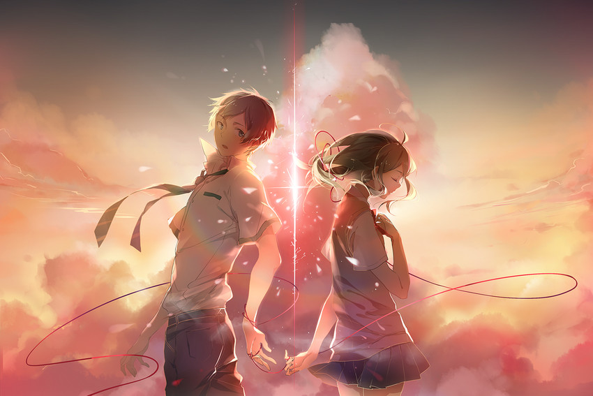 miyamizu mitsuha and tachibana taki (kimi no na wa.) drawn by eyokiki