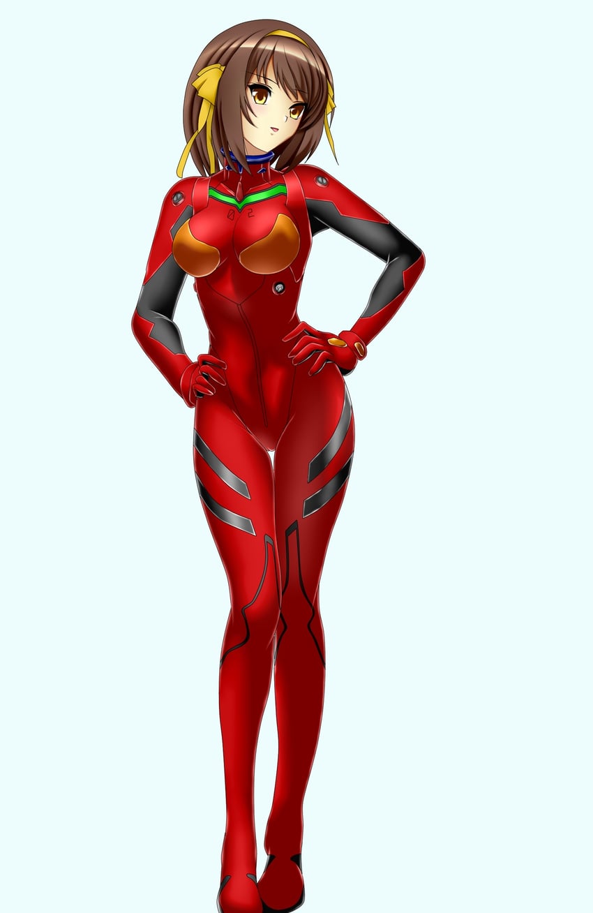 souryuu asuka langley and suzumiya haruhi (neon genesis evangelion and 1 more) drawn by cyborg-institute