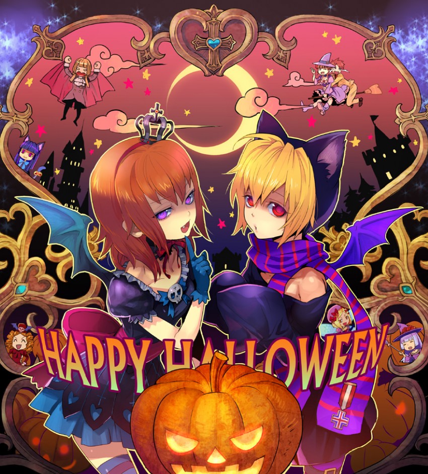 beatrice, ushiromiya battler, frederica bernkastel, ushiromiya maria, lambdadelta, and 4 more (umineko no naku koro ni) drawn by agasang