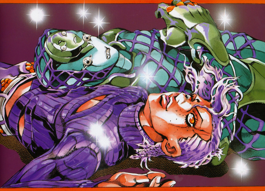 vinegar doppio, king crimson, and epitaph (jojo no kimyou na bouken and 1 more) drawn by araki_hirohiko