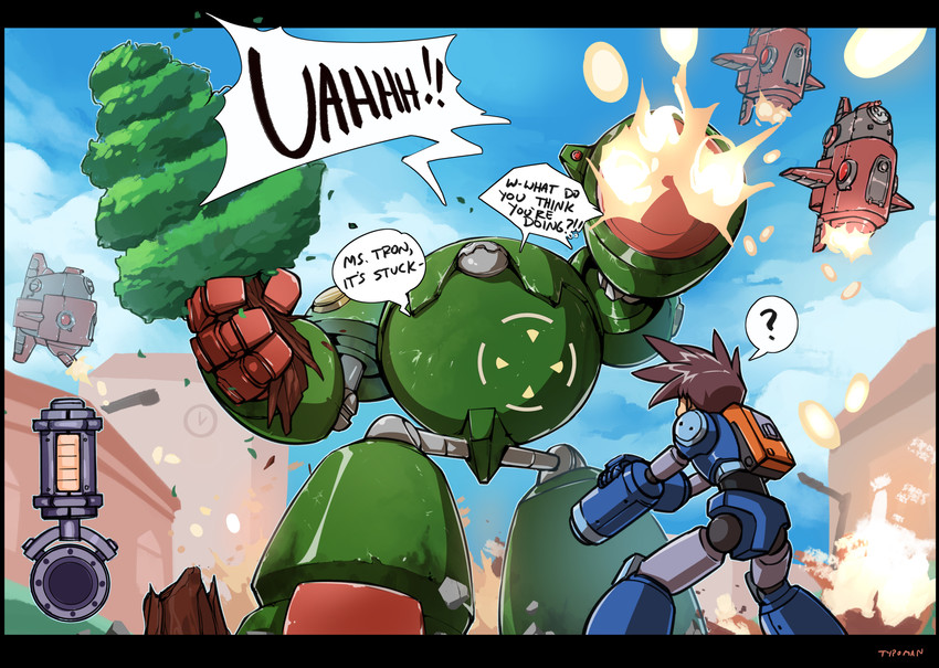 tron bonne and mega man volnutt (mega man and 1 more) drawn by optionaltypo