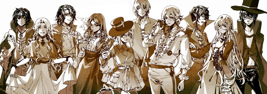 klein moretti, leonard mitchell, audrey hall, gehrman sparrow, fors wall, and 5 more (lord of the mysteries) drawn by mushengli