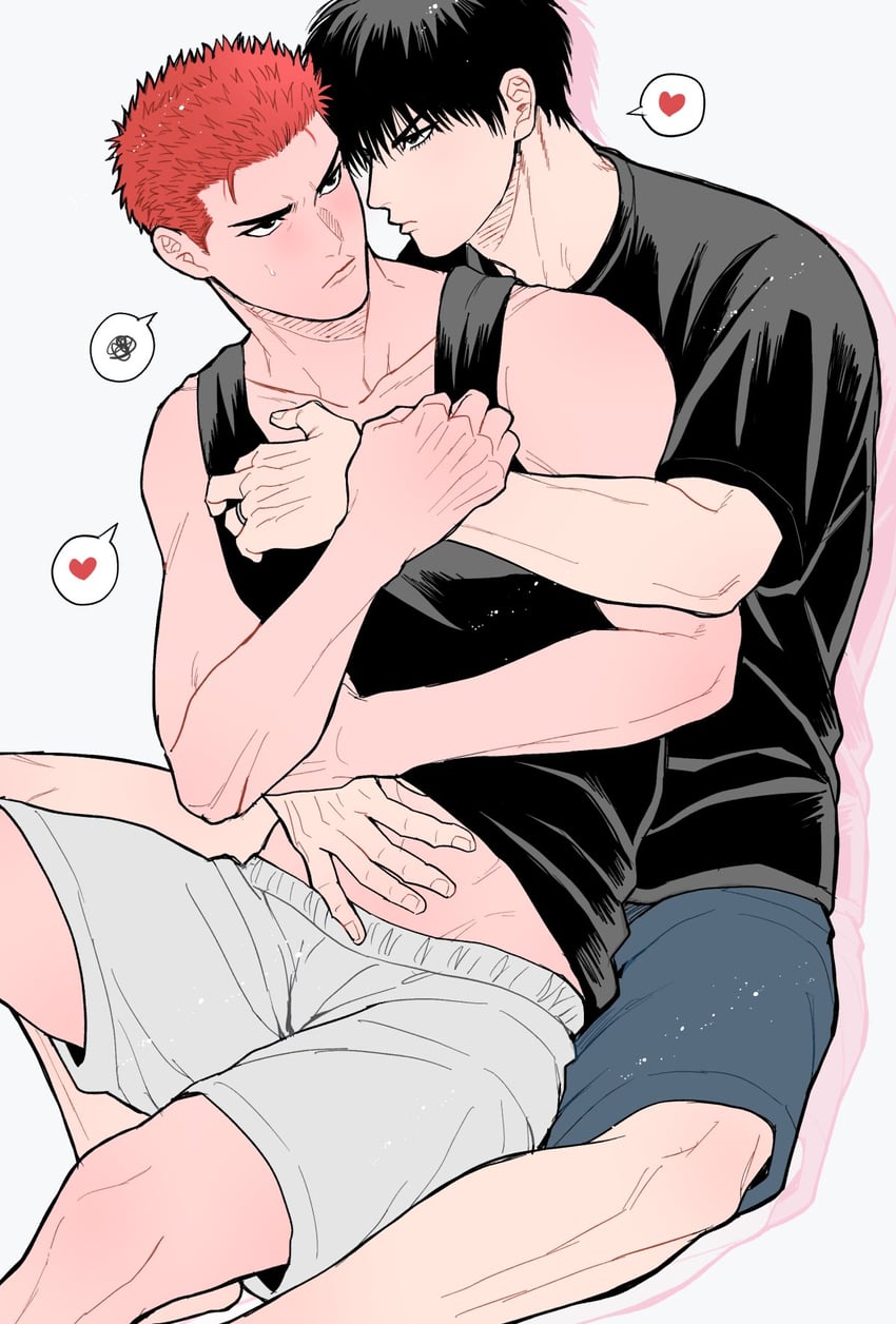 sakuragi hanamichi and rukawa kaede (slam dunk) drawn by mori_(mazt)
