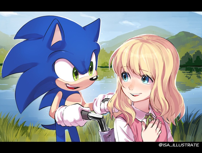 sonic the hedgehog and helen (sonic and 1 more) drawn by isa-415810