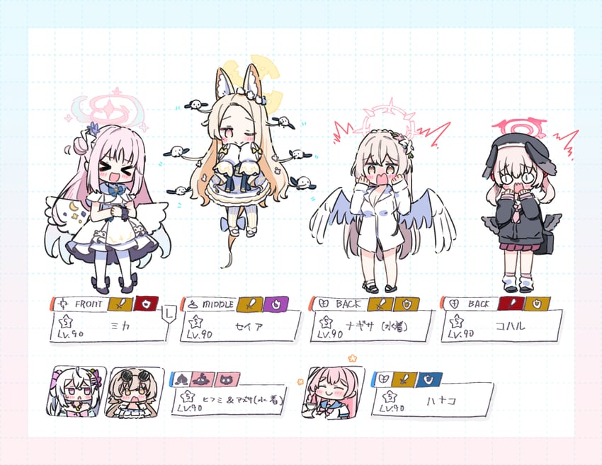 mika, koharu, hanako, seia, hifumi, and 2 more (blue archive) drawn by sateto_(user_knrf2332)