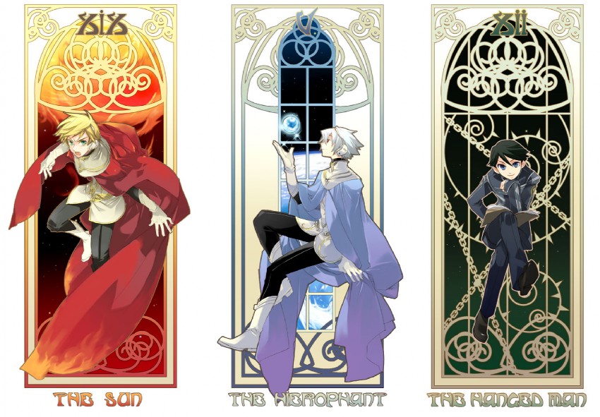 soldier blue, jomy marquis shin, and seki rei shiroe (toward the terra) drawn by kouen