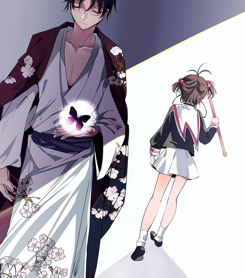 kinomoto sakura and watanuki kimihiro (cardcaptor sakura and 1 more) drawn by meimi_k