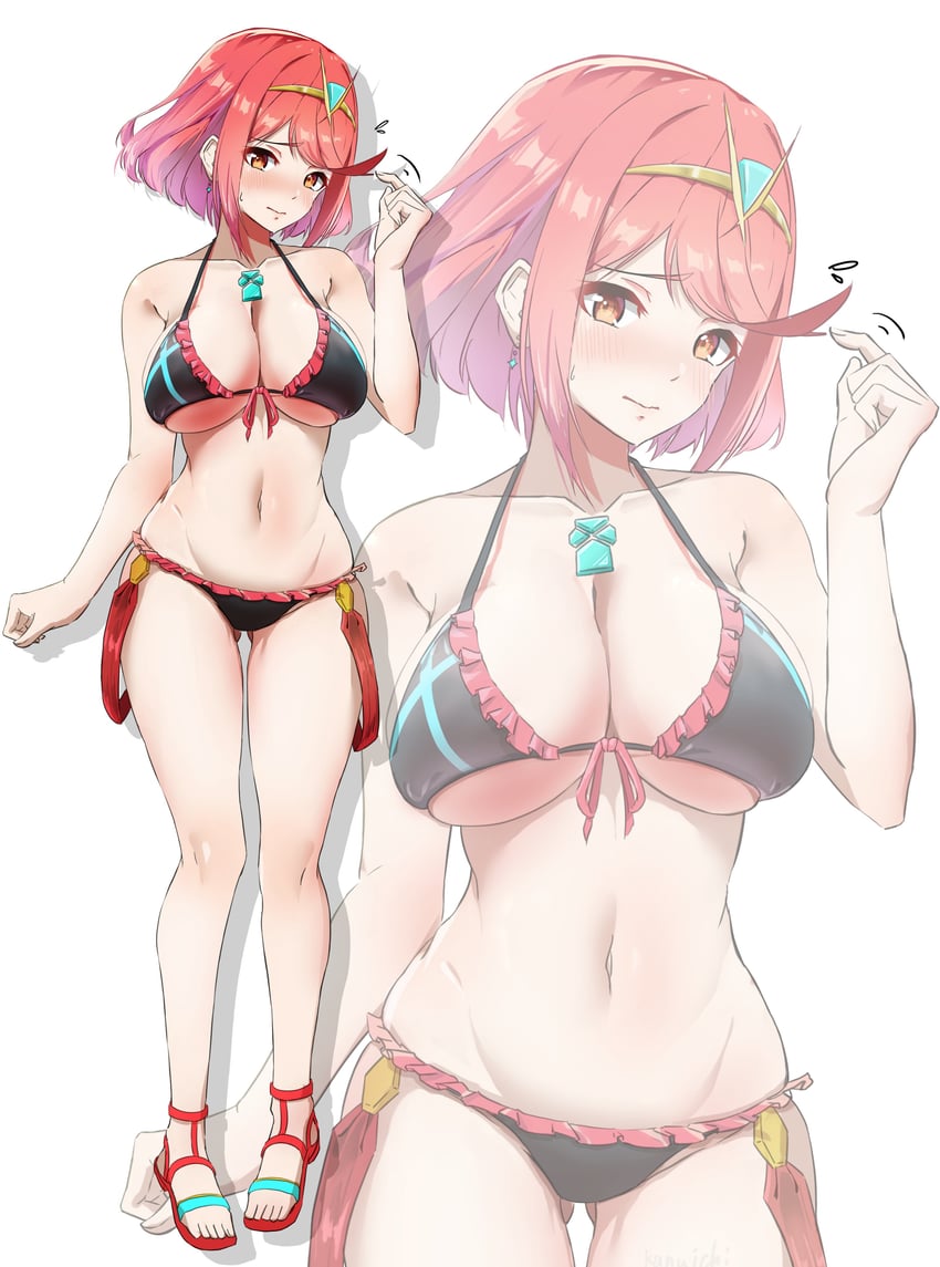 pyra (xenoblade chronicles and 1 more) drawn by kanuici336