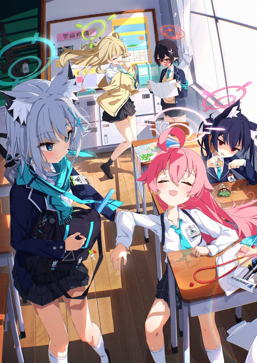 shiroko, hoshino, nonomi, serika, and ayane (blue archive) drawn by spice_mega
