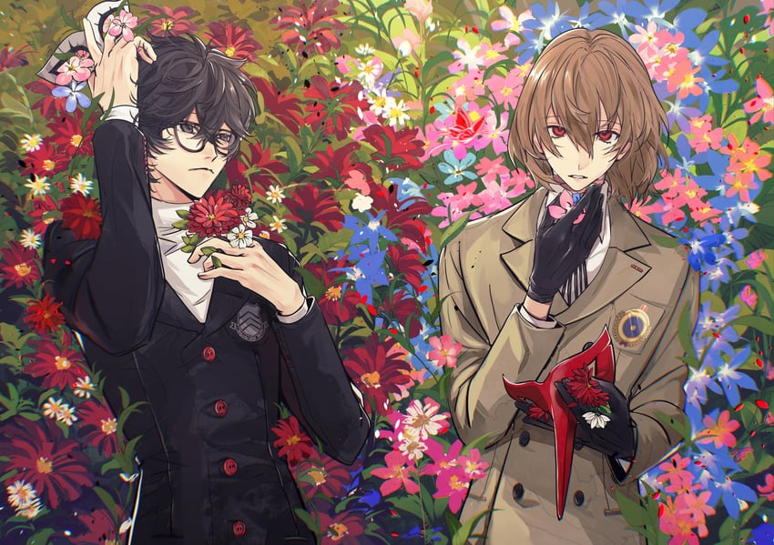 amamiya ren and akechi gorou (persona and 1 more) drawn by wawzjczy