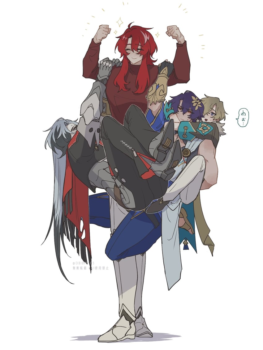 aventurine, dr. ratio, boothill, and argenti (honkai and 1 more) drawn by obibi1105