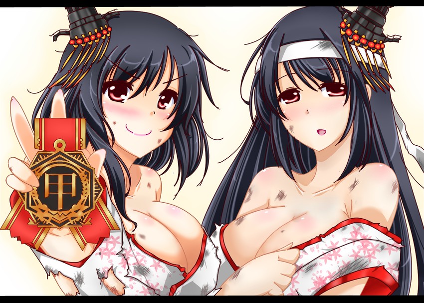 yamashiro, fusou, and fusou kai ni (kantai collection) drawn by kuon_(nokokopopo)