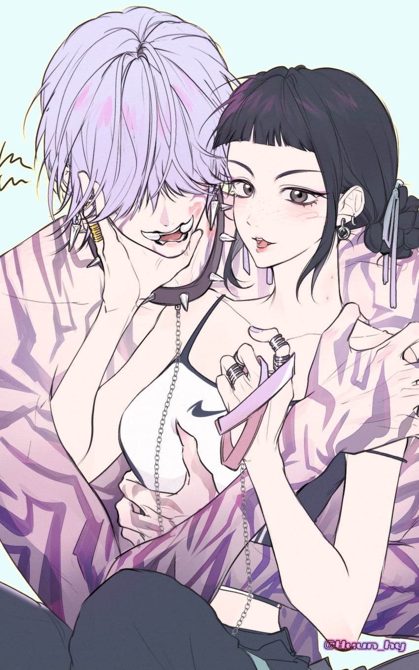 zoey and mystery (kpop demon hunters) drawn by hunn_hy