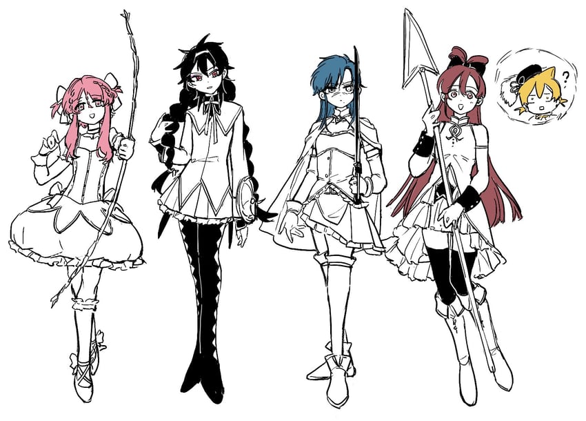 akemi homura, kaname madoka, miki sayaka, sakura kyoko, tomoe mami, and 5 more (mahou shoujo madoka magica and 1 more) drawn by xuancheng