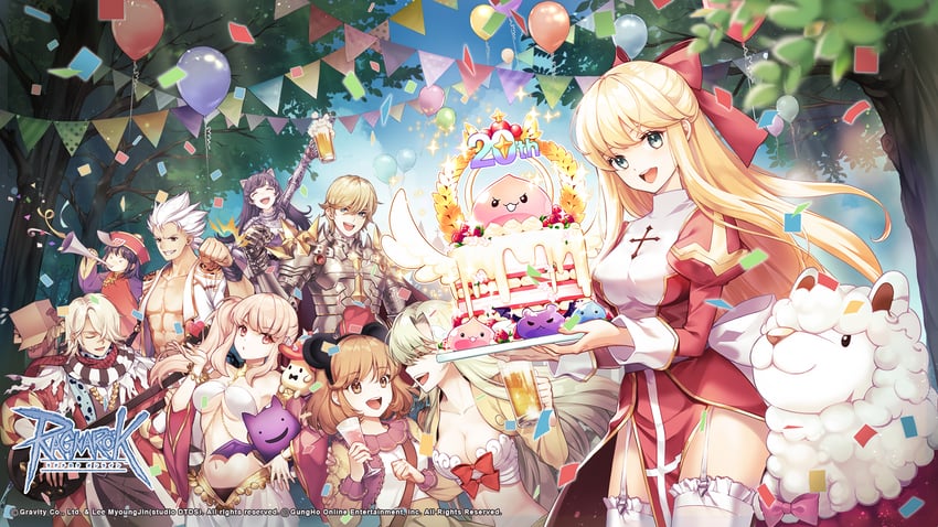 high priest, poring, rune knight, knight, gypsy, and 10 more (ragnarok online) drawn by anze_(gravity)