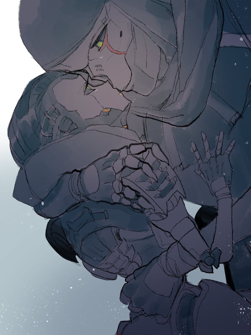 ash, revenant, and classic revenant (apex legends) drawn by abyuramu_yukidaruma