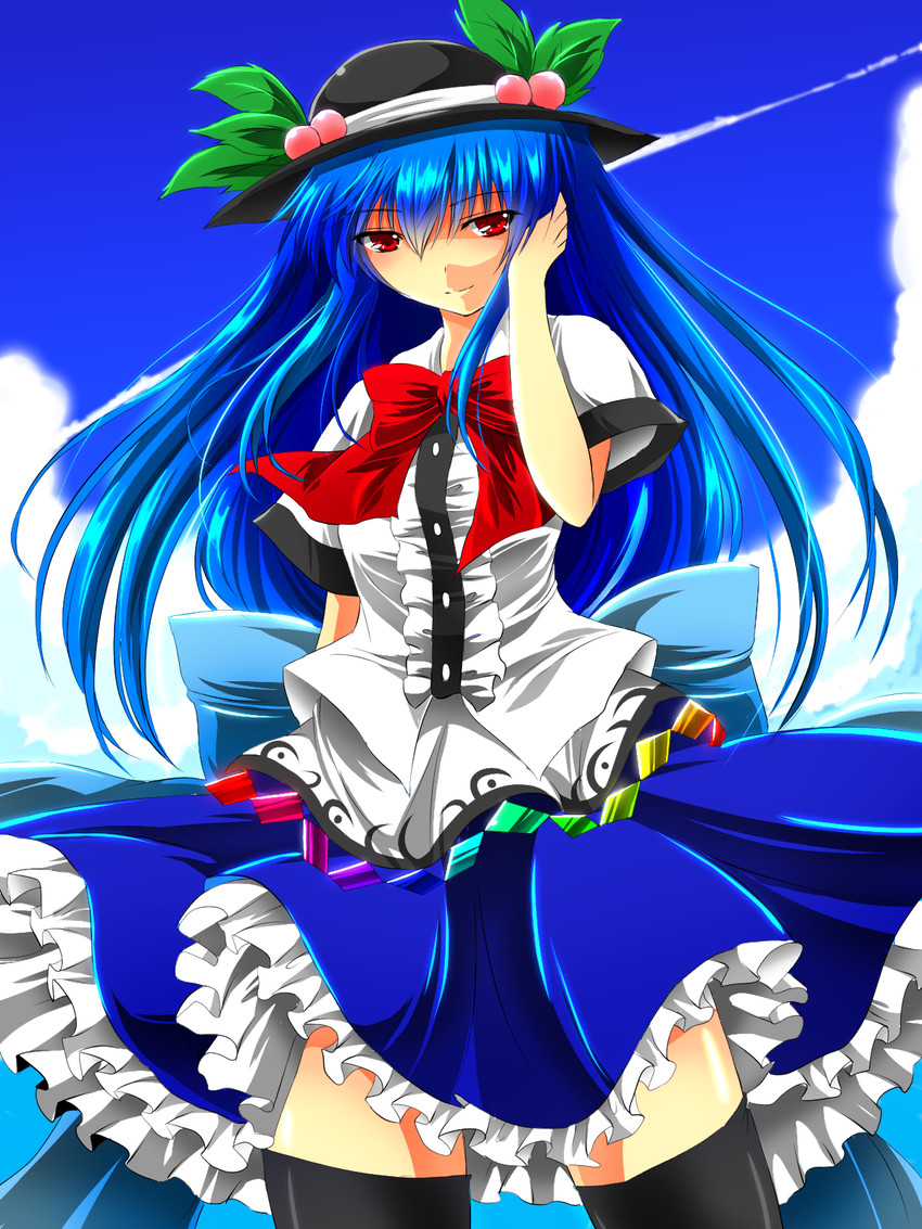 hinanawi tenshi (touhou) drawn by nekominase