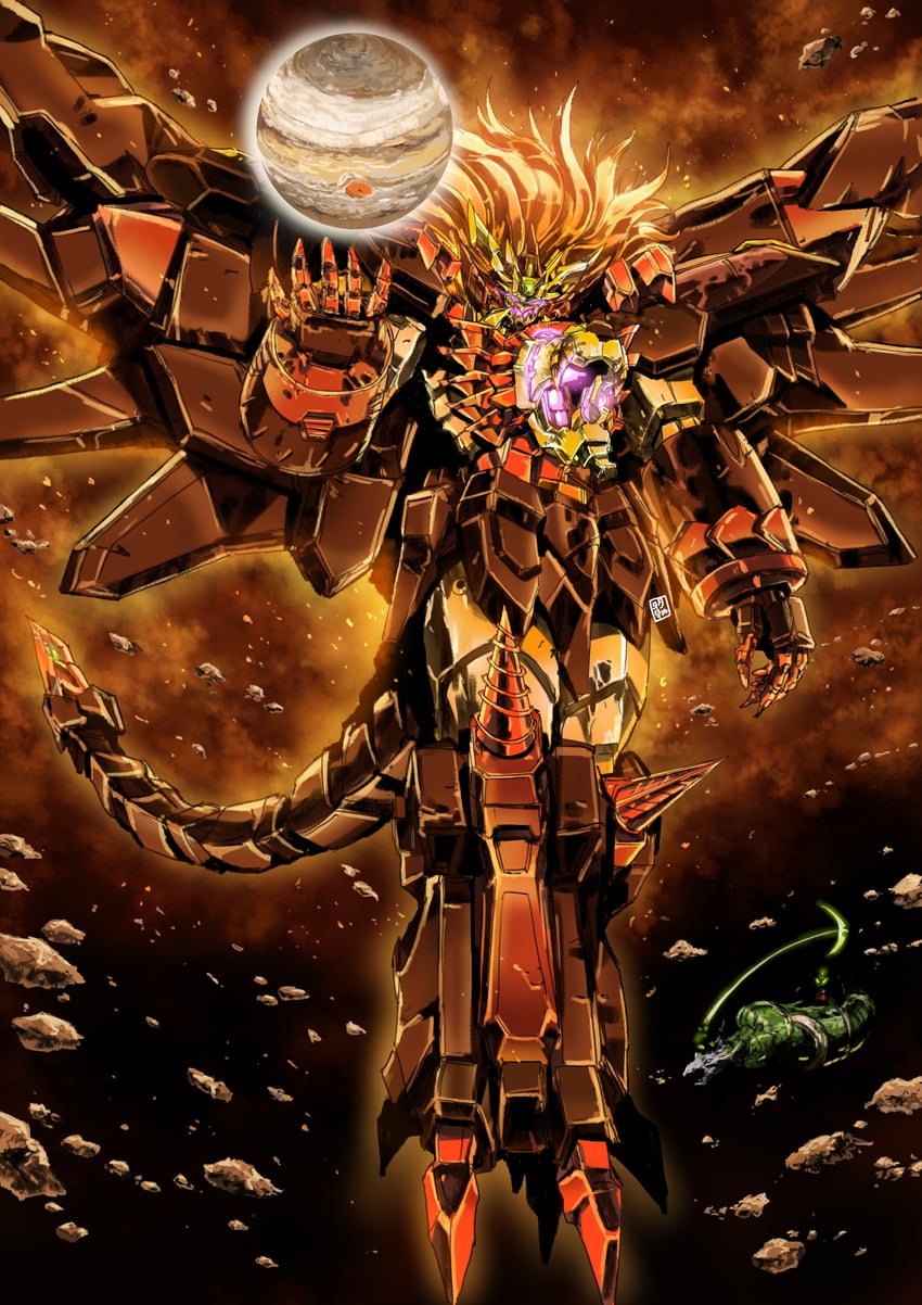 shin getter-1, genesic gaogaigar, and shin getter dragon (getter robo and 4 more) drawn by garimpeiro