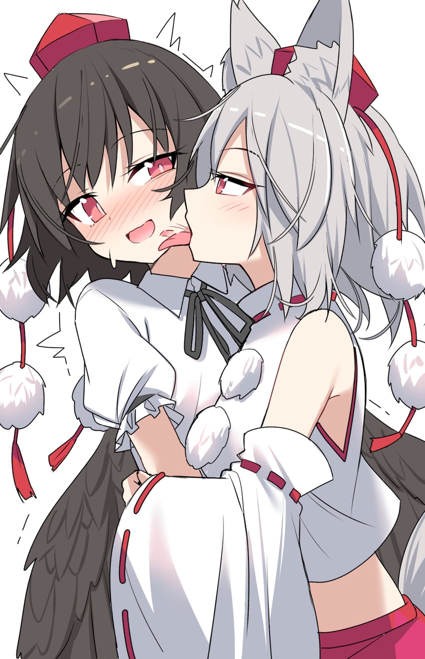 shameimaru aya and inubashiri momiji (touhou) drawn by e.o.