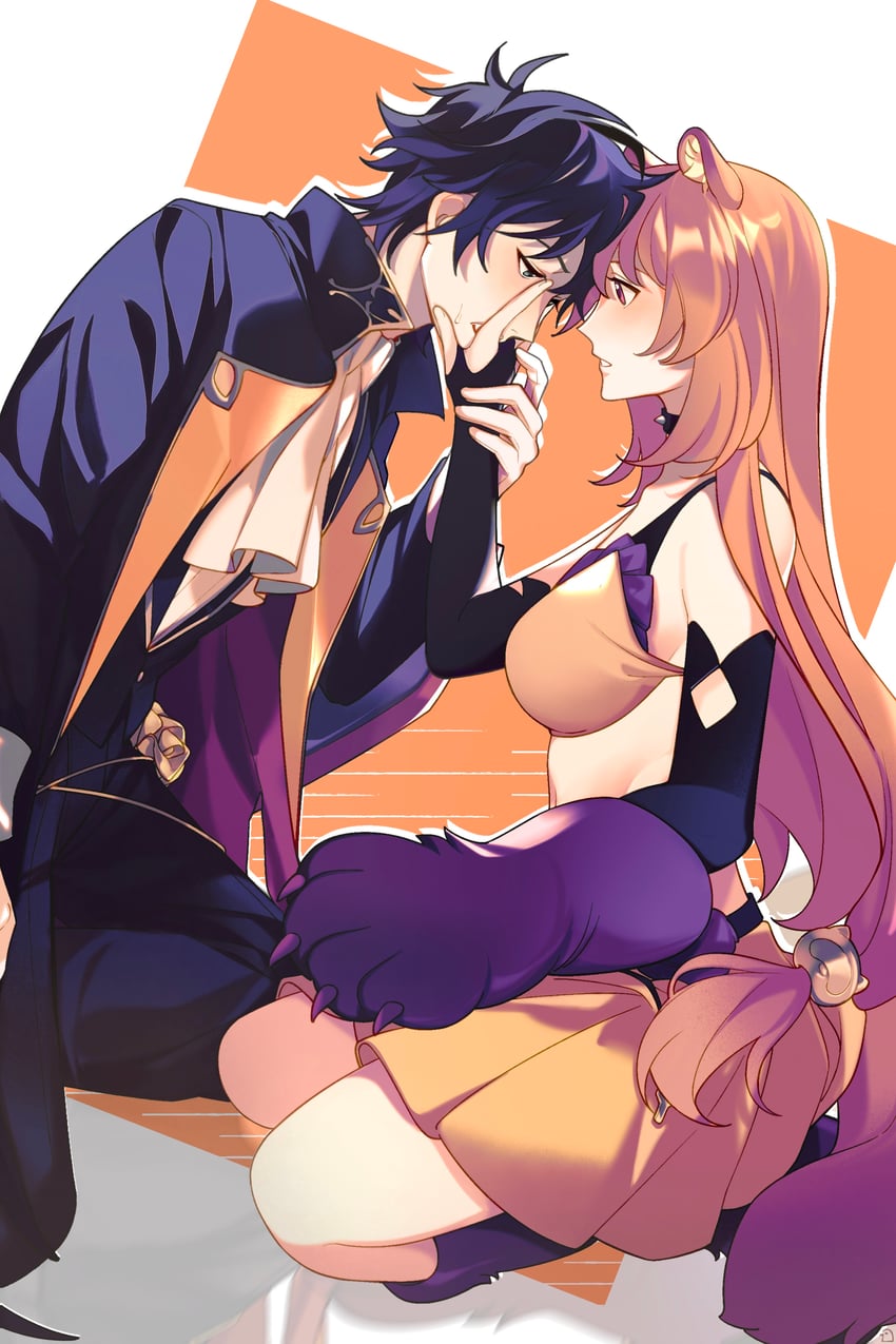 raphtalia and iwatani naofumi (tate no yuusha no nariagari) drawn by dice657523
