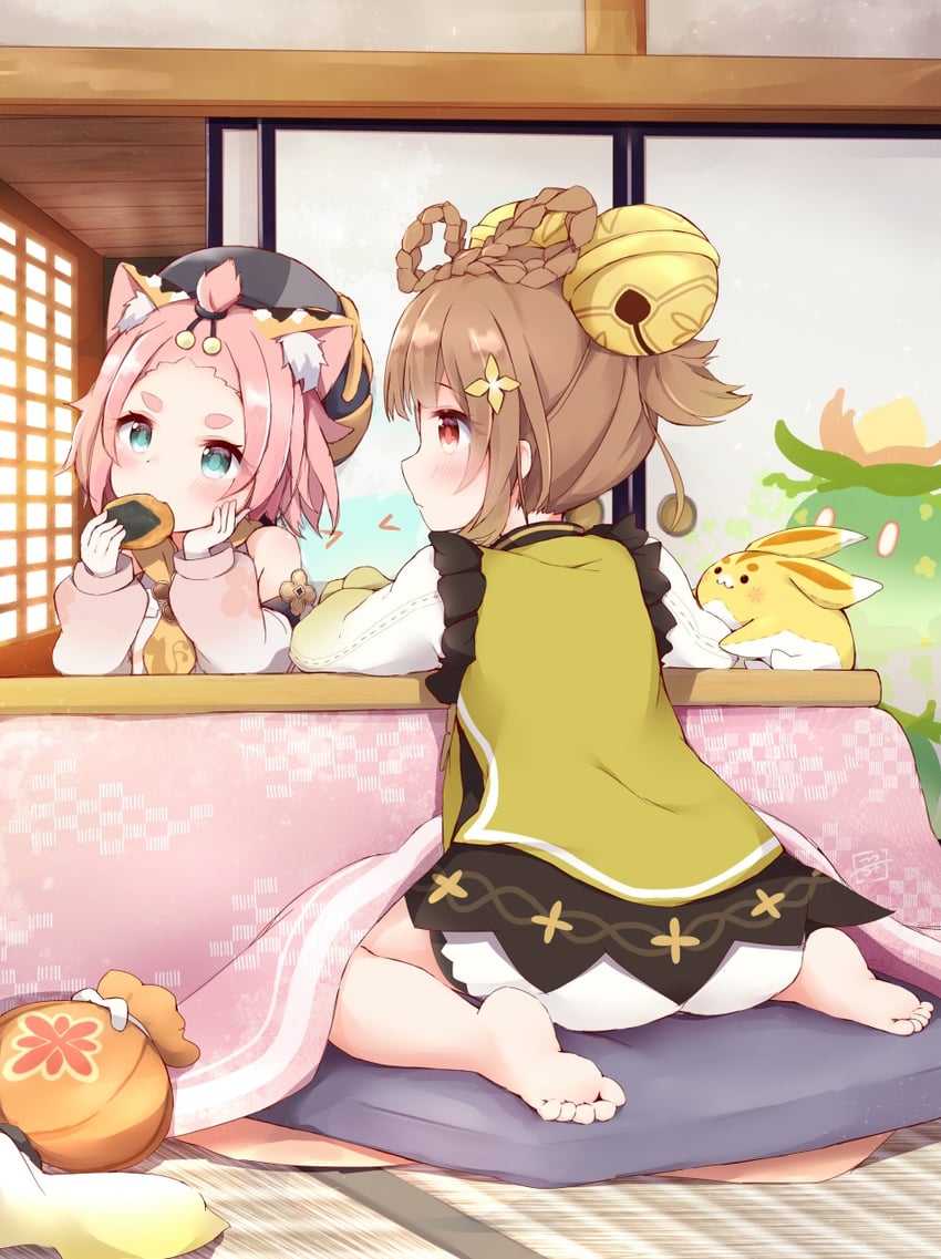 diona, yaoyao, and yuegui (genshin impact) drawn by tutsucha_illust