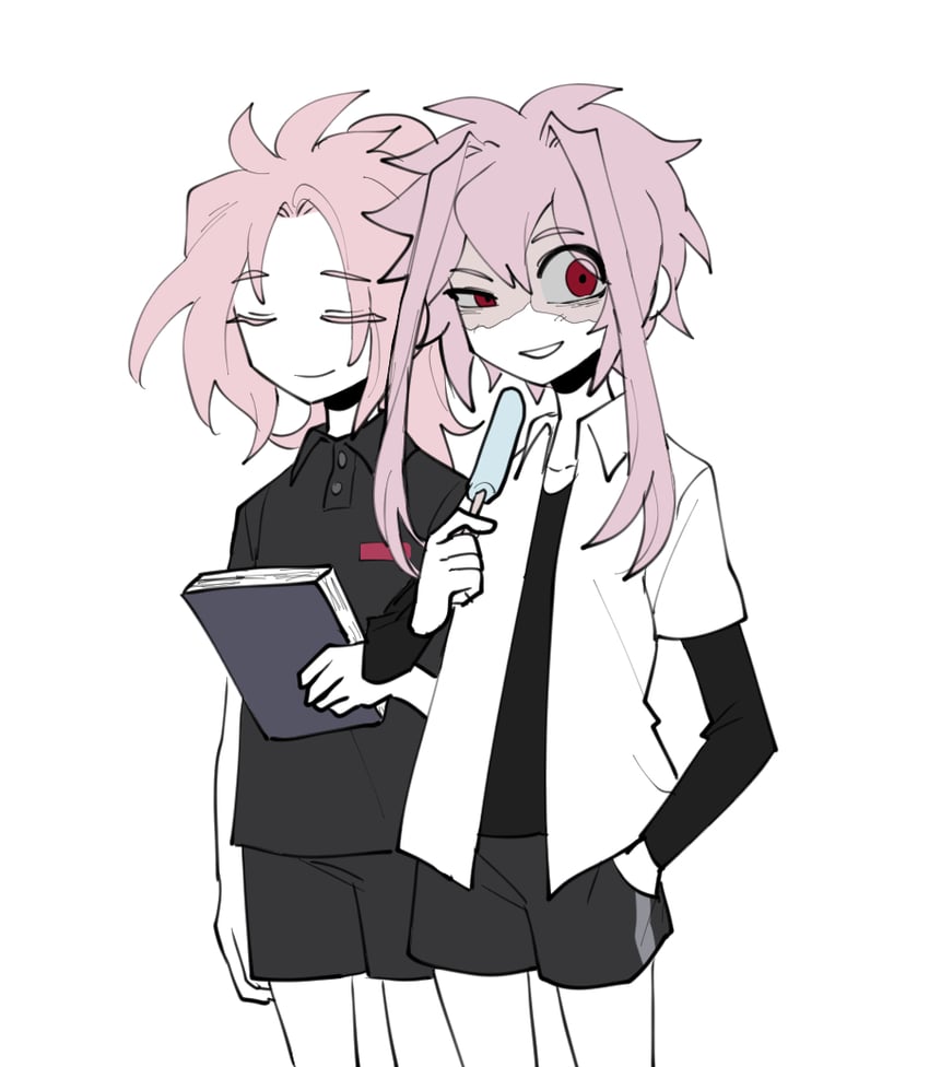 hatsutori hajime and nijou ryuu (saibou shinkyoku) drawn by nu_(qjqmfqjqmf02)