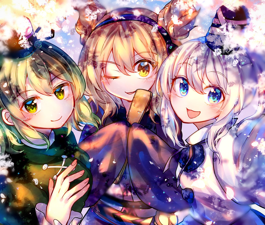 toyosatomimi no miko, mononobe no futo, and soga no tojiko (touhou) drawn by itsumizu