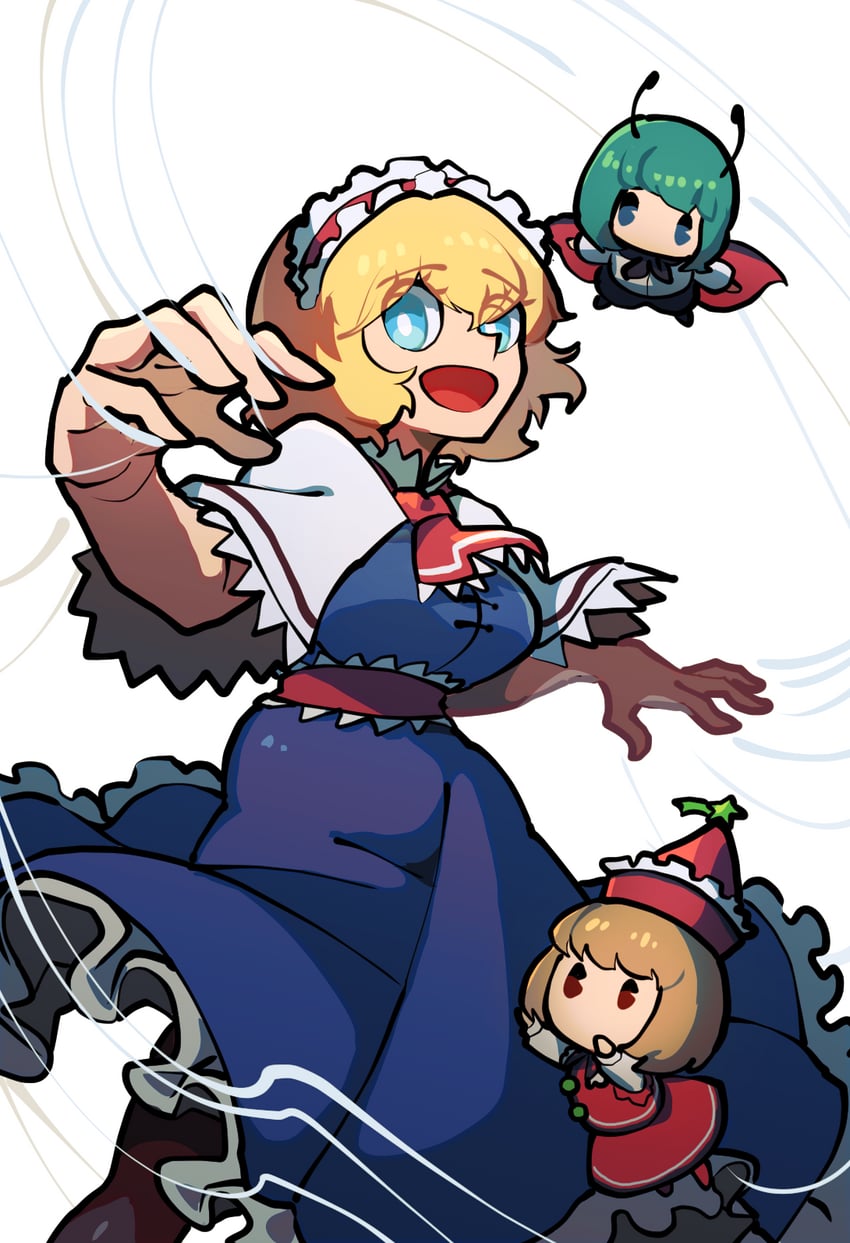 alice margatroid, wriggle nightbug, and lyrica prismriver (touhou) drawn by iganashi1