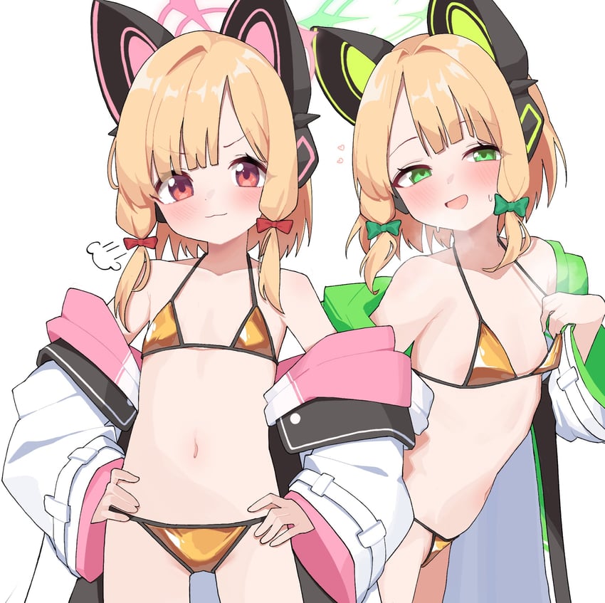 momoi and midori (blue archive) drawn by qusouzu_mogari