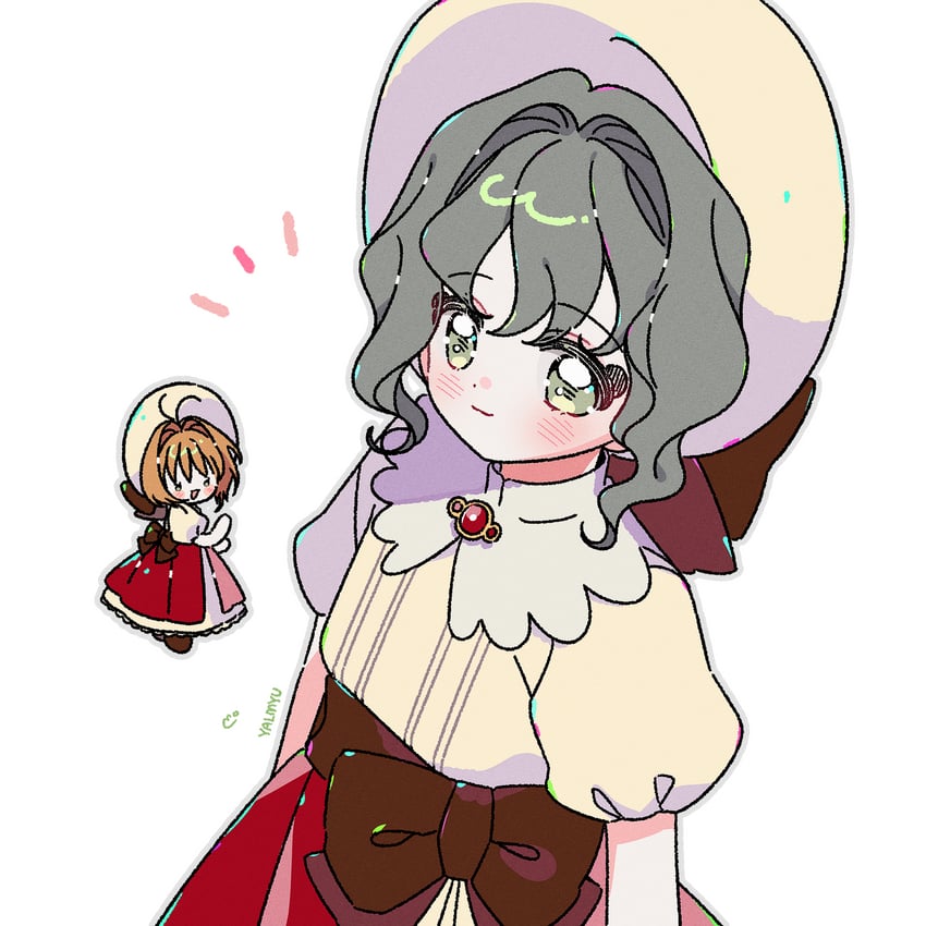 kinomoto sakura and kinomoto nadeshiko (cardcaptor sakura) drawn by yalmyu