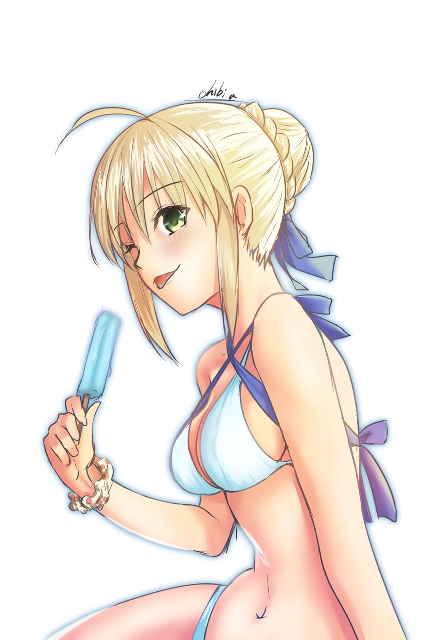 artoria pendragon and saber (fate and 1 more) drawn by chibimaru-k