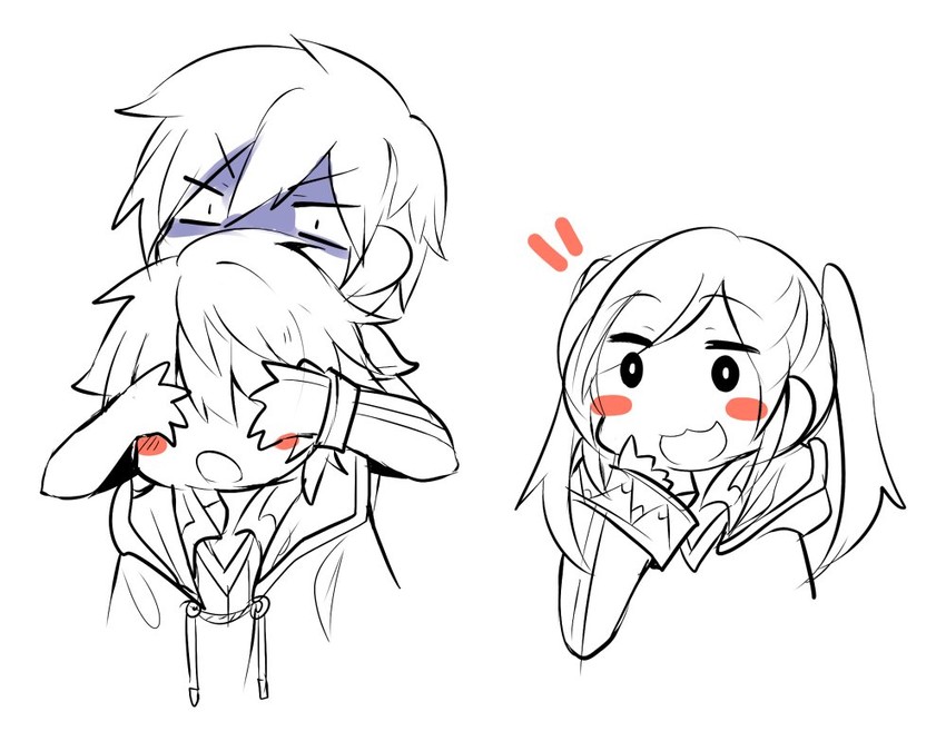 female robin, male robin, and chrom (fire emblem and 2 more) drawn by eri_(erikiri)