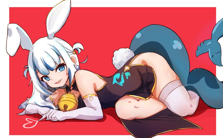 gawr gura (hololive and 1 more) drawn by elun_(elun_00)