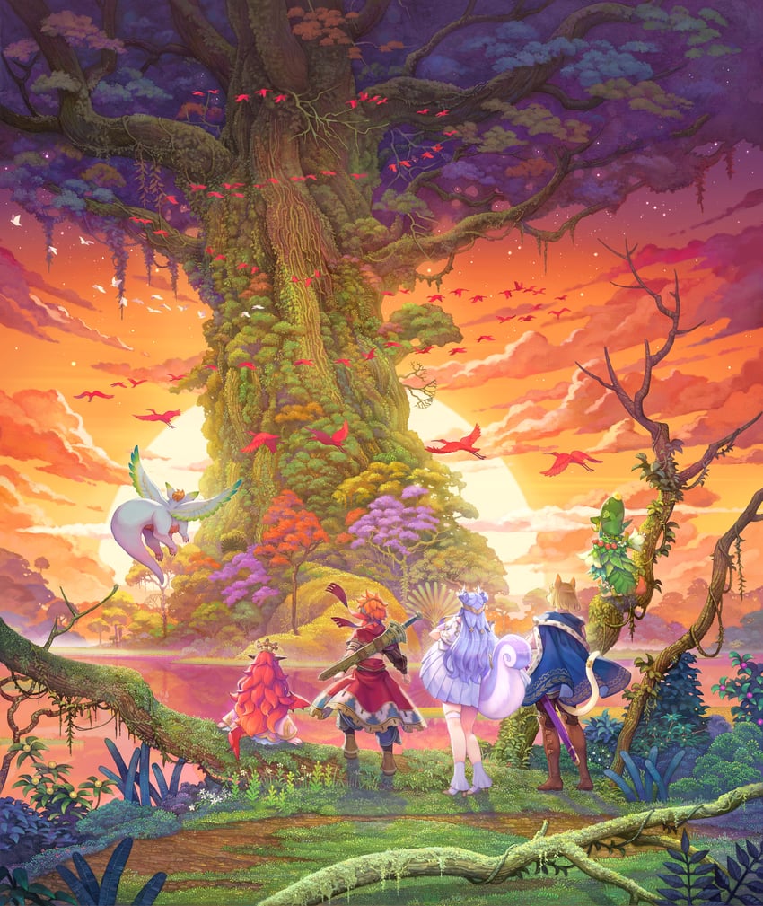 palamena, careena, ramcoh, julei, morley, and 1 more (seiken densetsu and 1 more) drawn by haccan