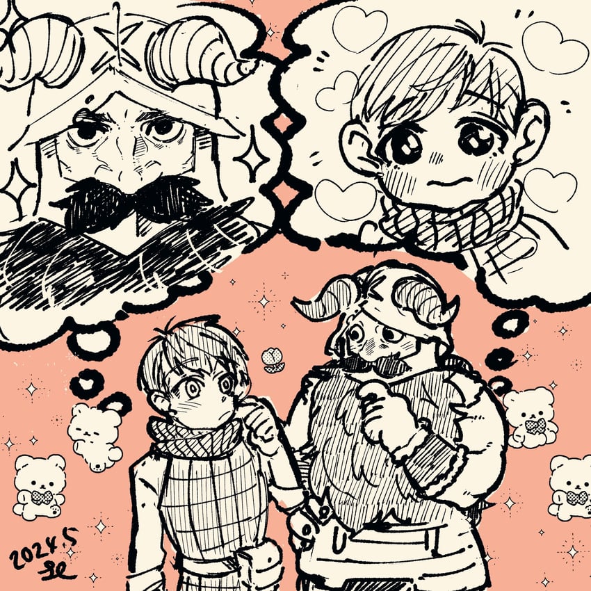 senshi, chilchuck tims, and handsome senshi (dungeon meshi) drawn by kitaorhigashi